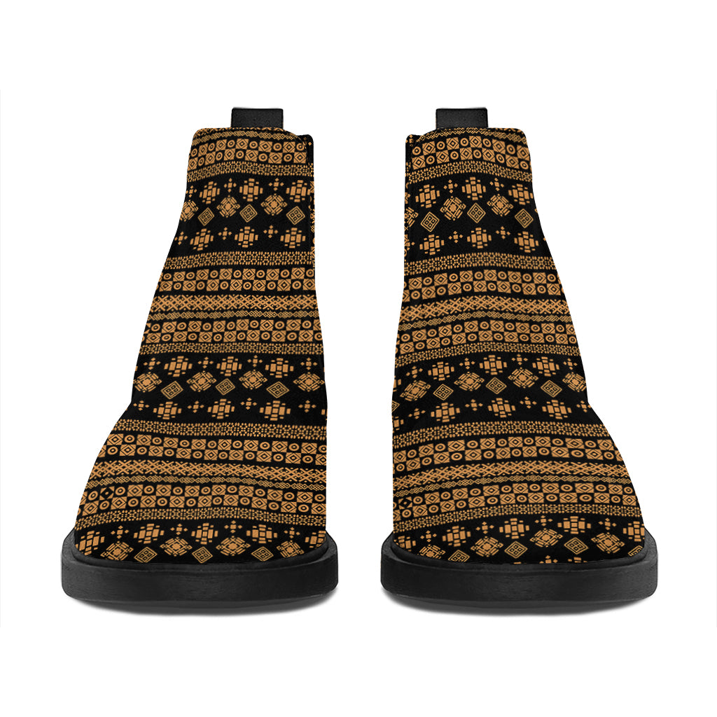 Boho Ethnic Pattern Print Flat Ankle Boots