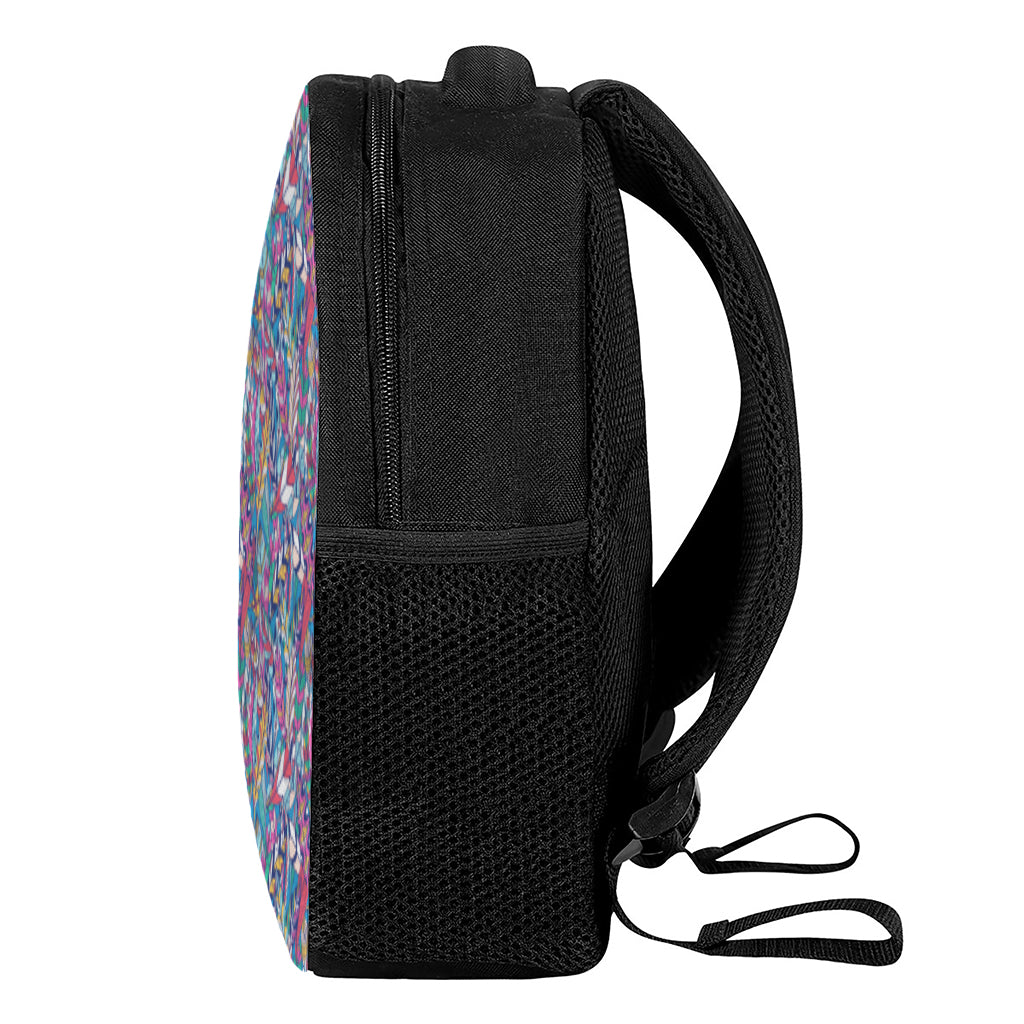Boho Feather Pattern Print Casual Backpack