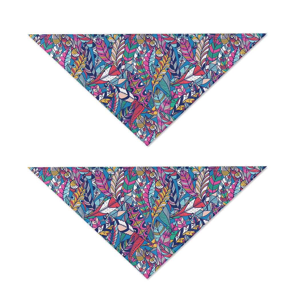 Boho Feather Pattern Print Dog Bandana