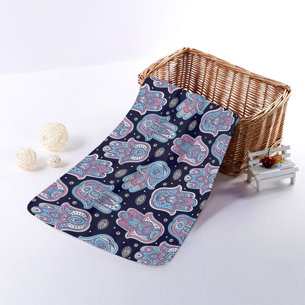 Boho Hamsa Pattern Print Towel