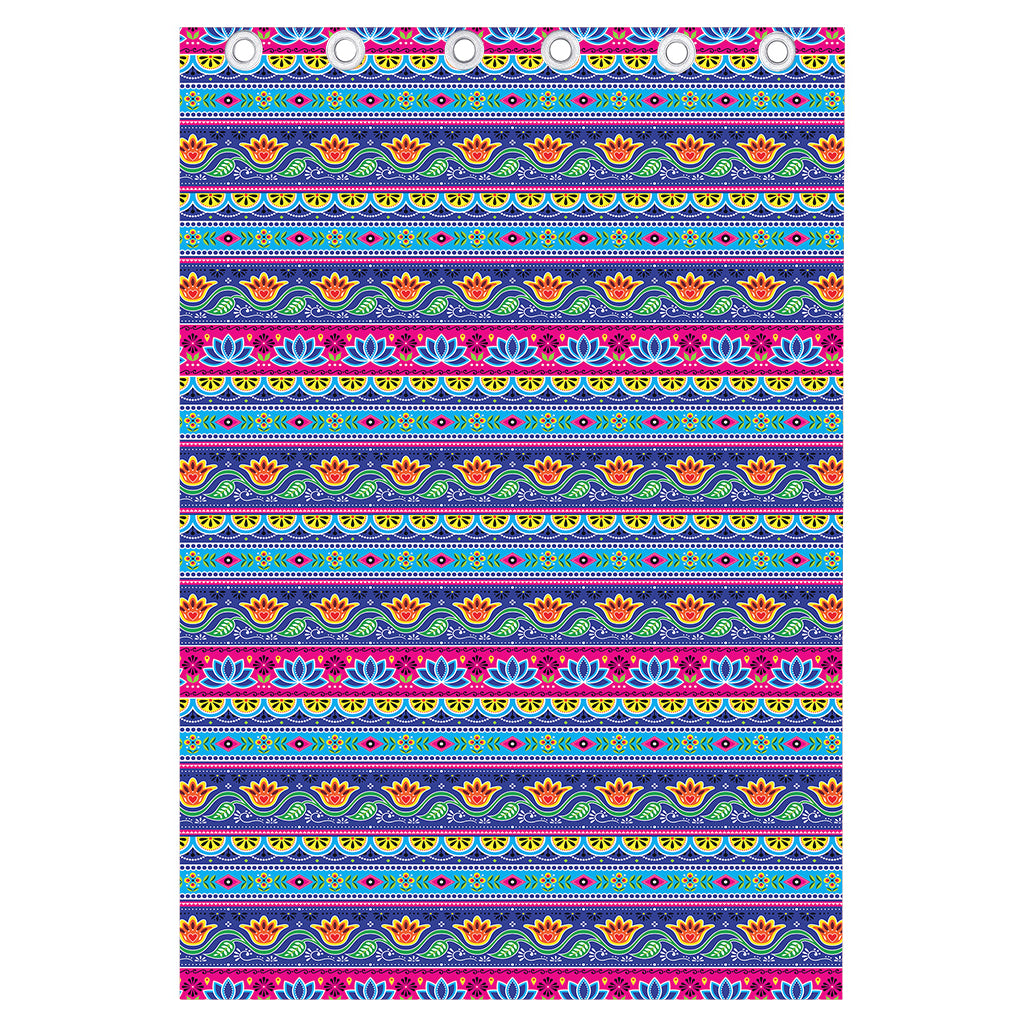 Boho Indian Lotus Pattern Print Curtain