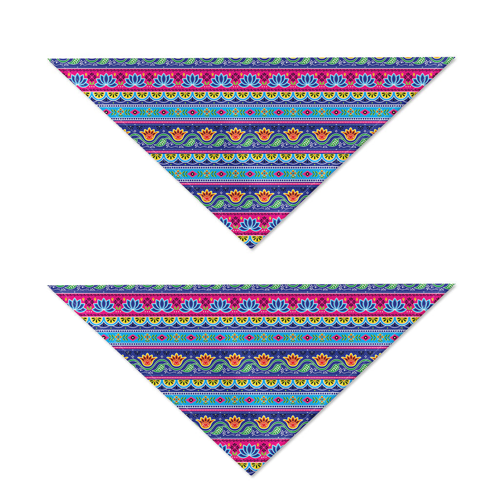 Boho Indian Lotus Pattern Print Dog Bandana