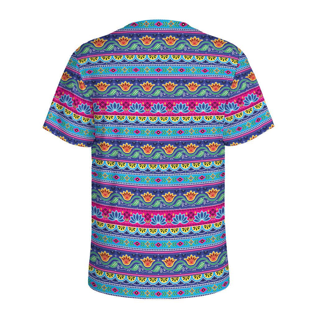 Boho Indian Lotus Pattern Print Men's Sports T-Shirt