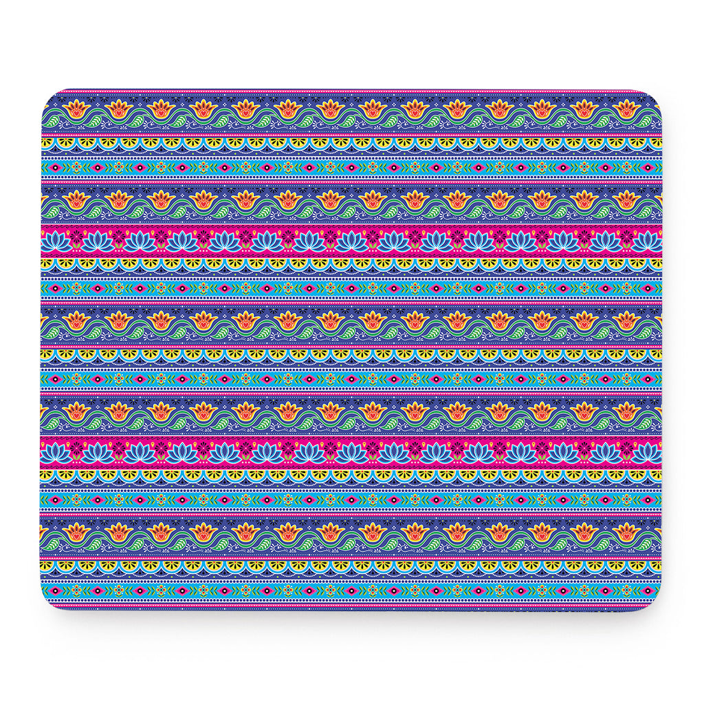 Boho Indian Lotus Pattern Print Mouse Pad