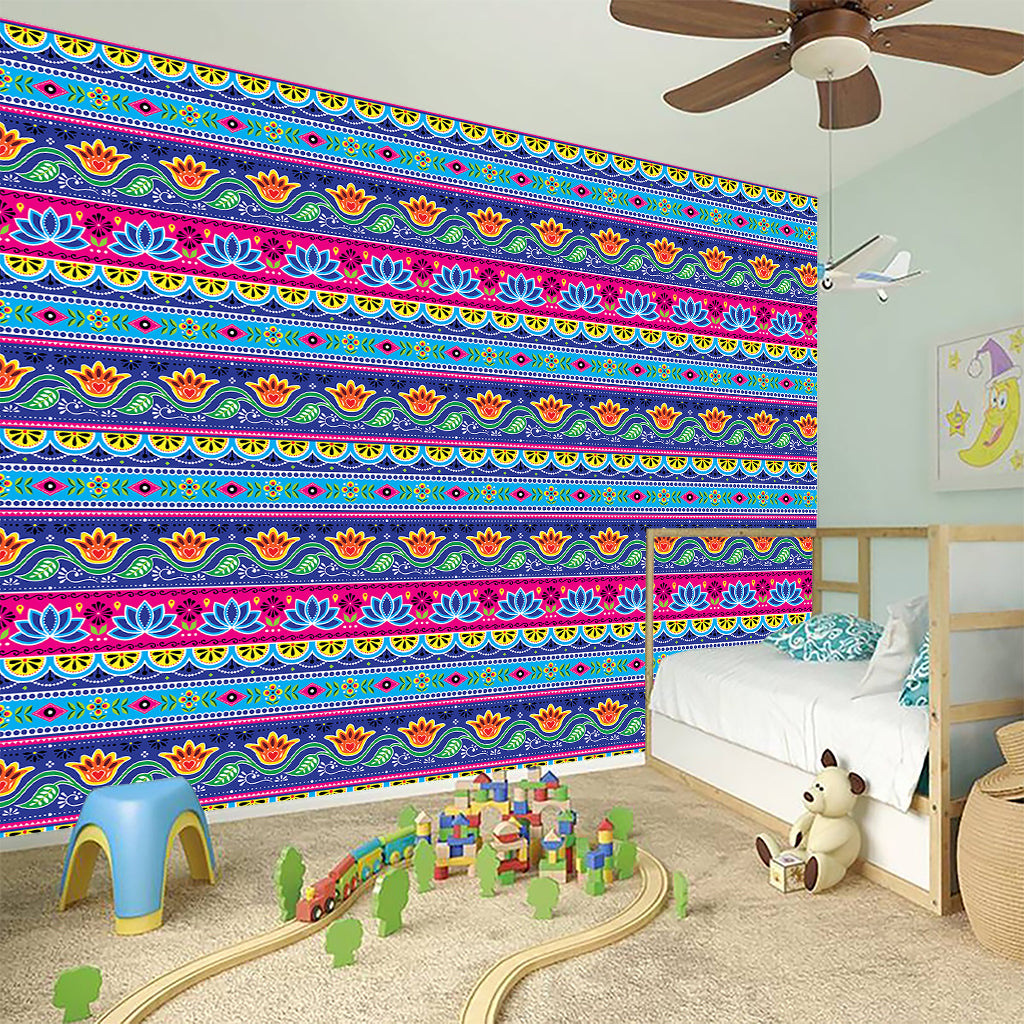 Boho Indian Lotus Pattern Print Wall Sticker