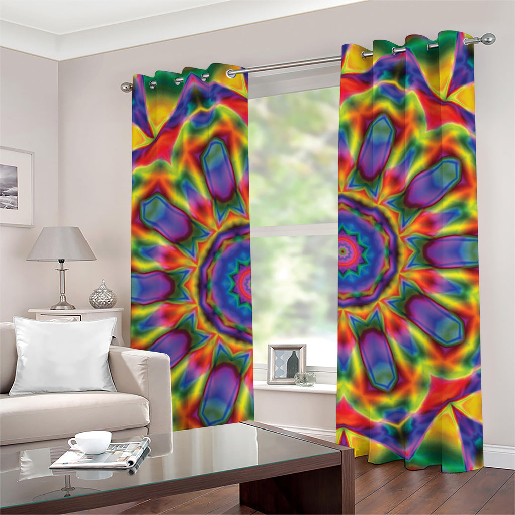 Boho Kaleidoscope Print Grommet Curtains