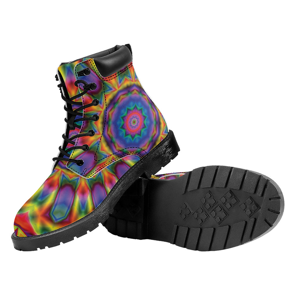Boho Kaleidoscope Print Work Boots