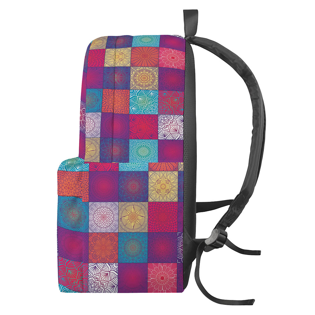 Boho Mandala Patchwork Pattern Print Backpack