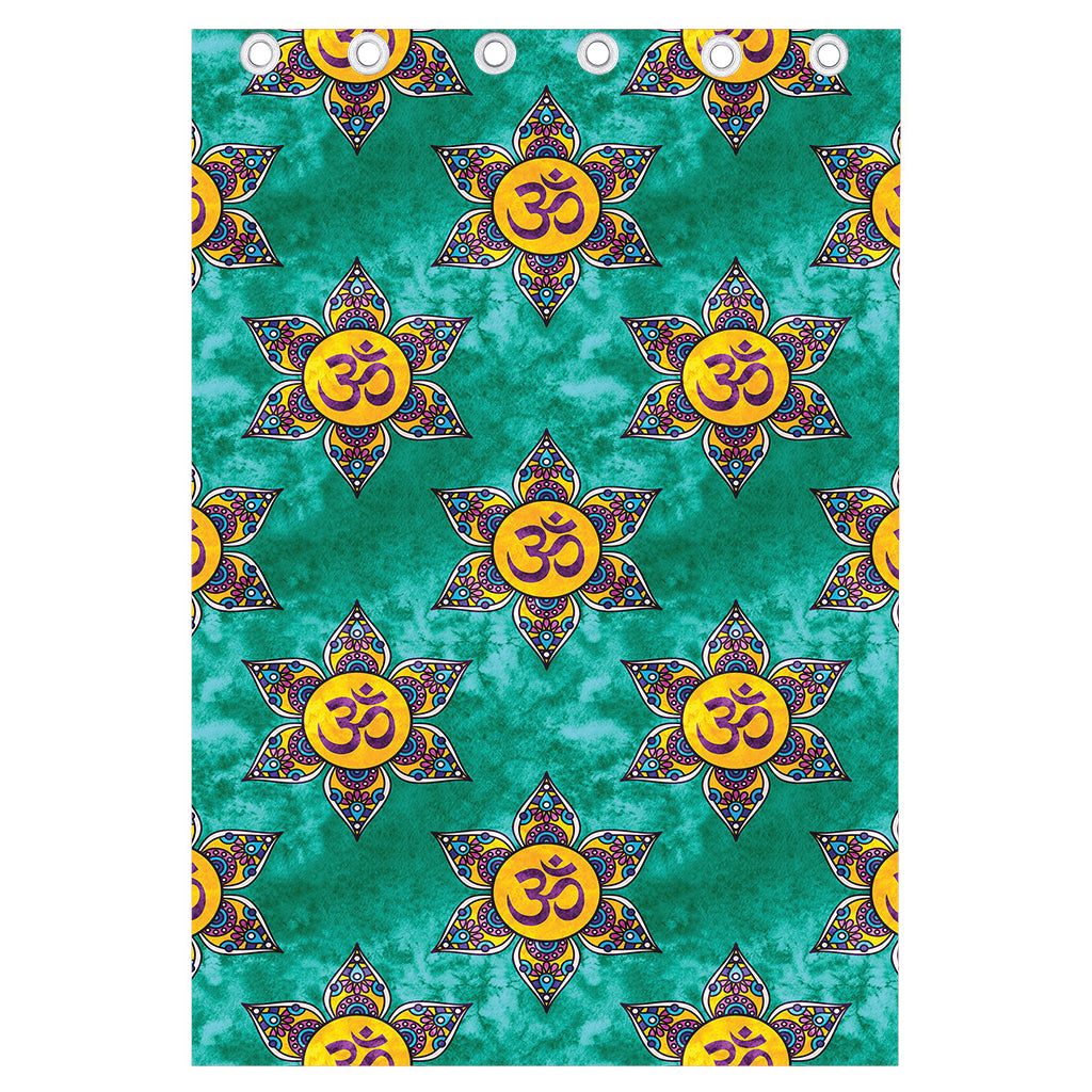 Boho Om Sign Pattern Print Curtain
