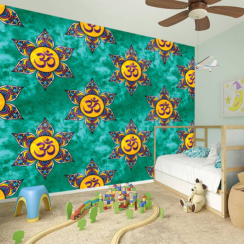 Boho Om Sign Pattern Print Wall Sticker