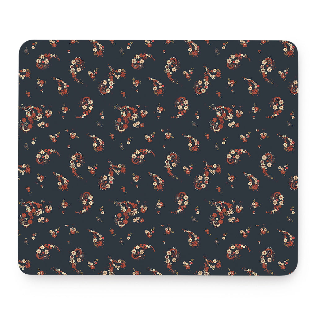 Boho Paisley Flower Pattern Print Mouse Pad