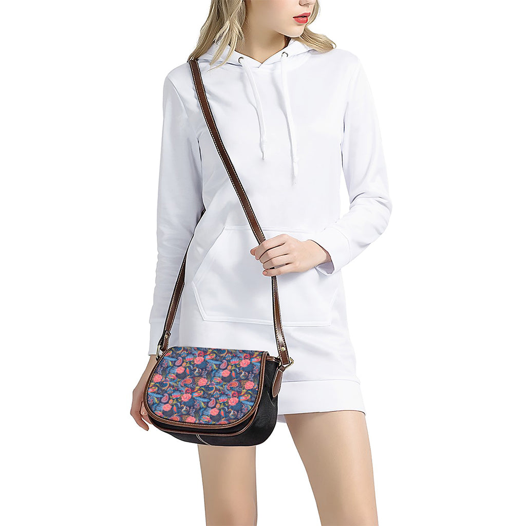 Boho Paisley Pattern Print Saddle Bag