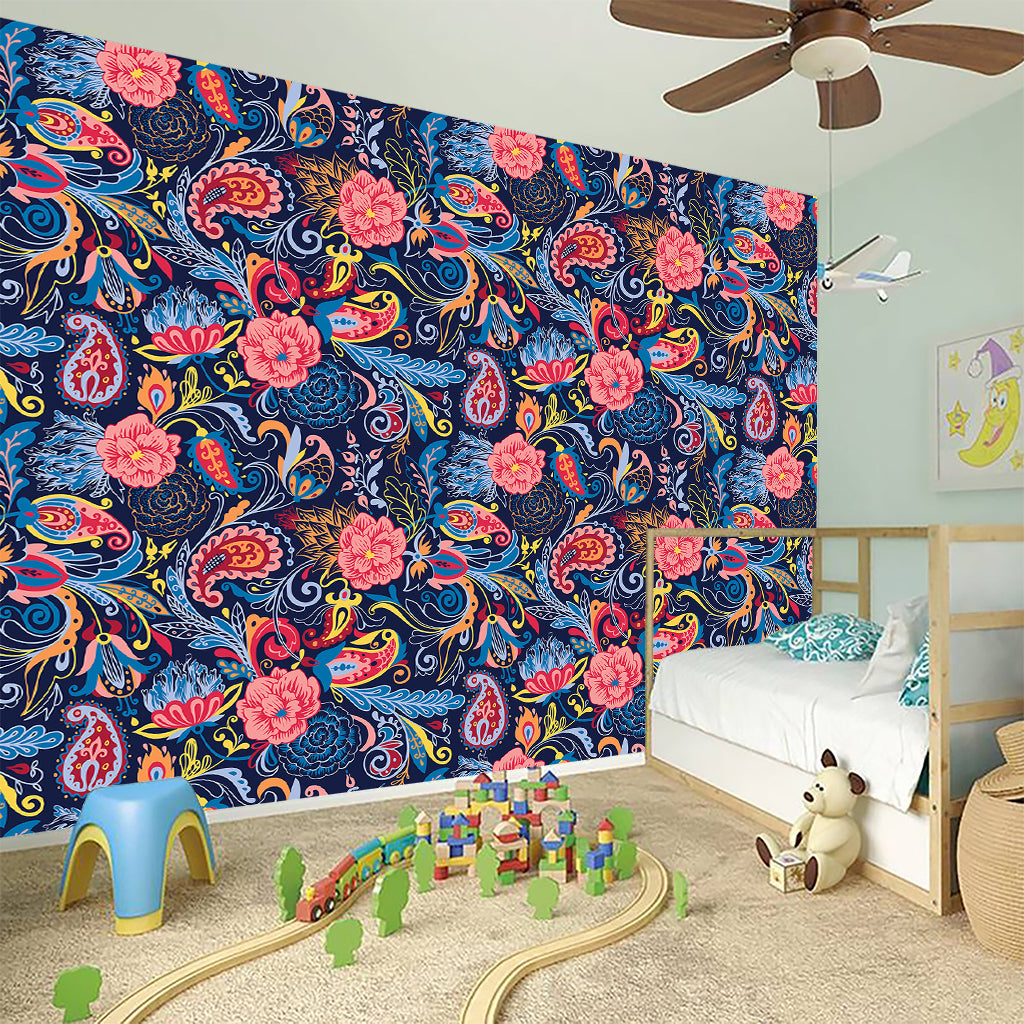 Boho Paisley Pattern Print Wall Sticker