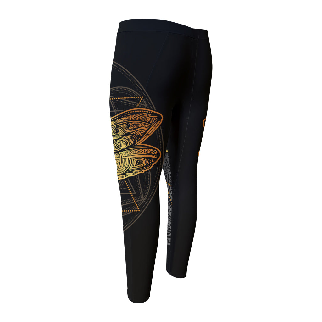 Boho Spiritual Dragonfly Print Men's Compression Pants