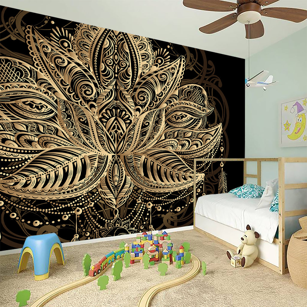 Boho Spiritual Lotus Print Wall Sticker