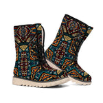 Boho Tribal Aztec Pattern Print Winter Boots