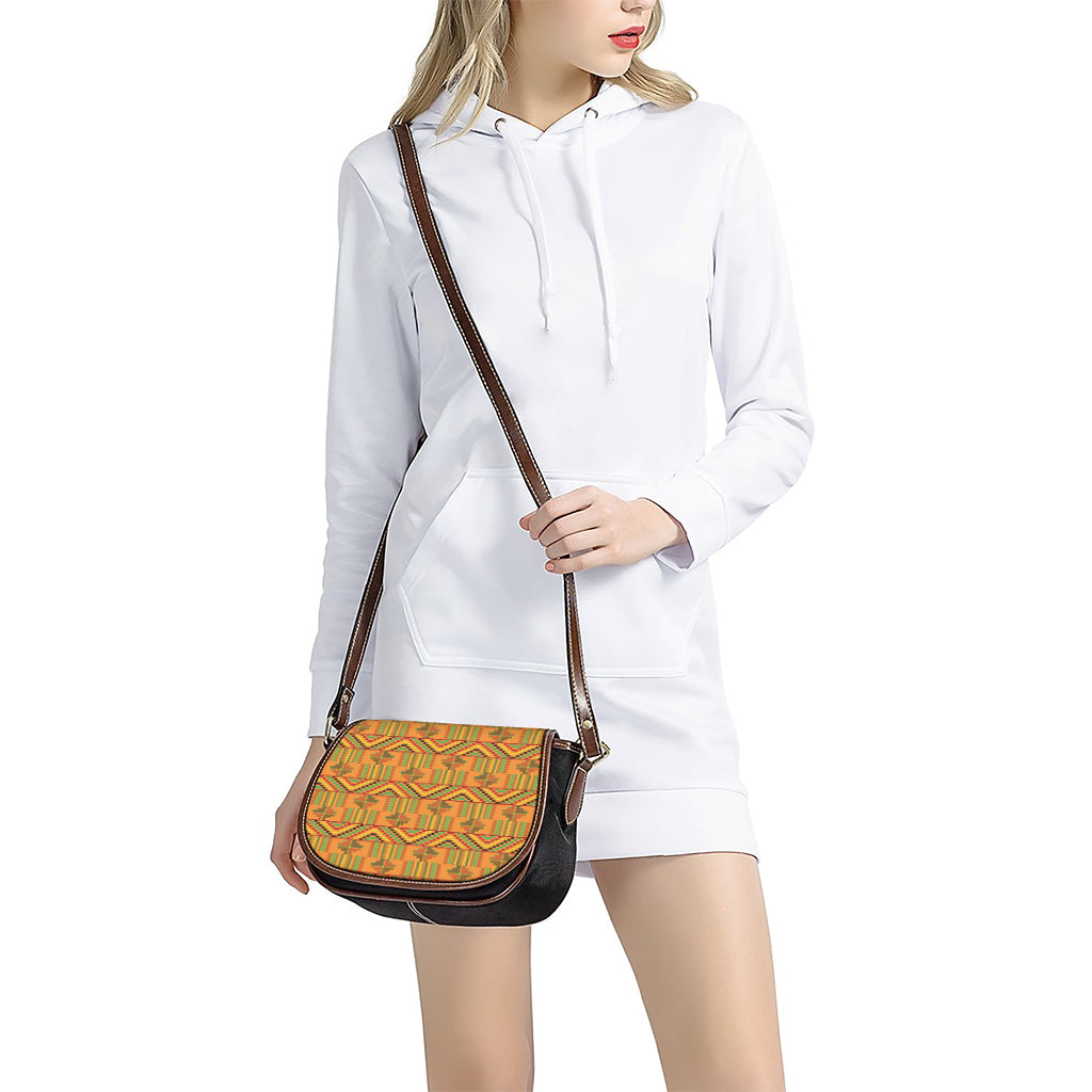 Bonwire Kente Pattern Print Saddle Bag