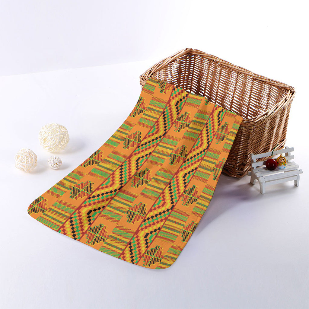 Bonwire Kente Pattern Print Towel