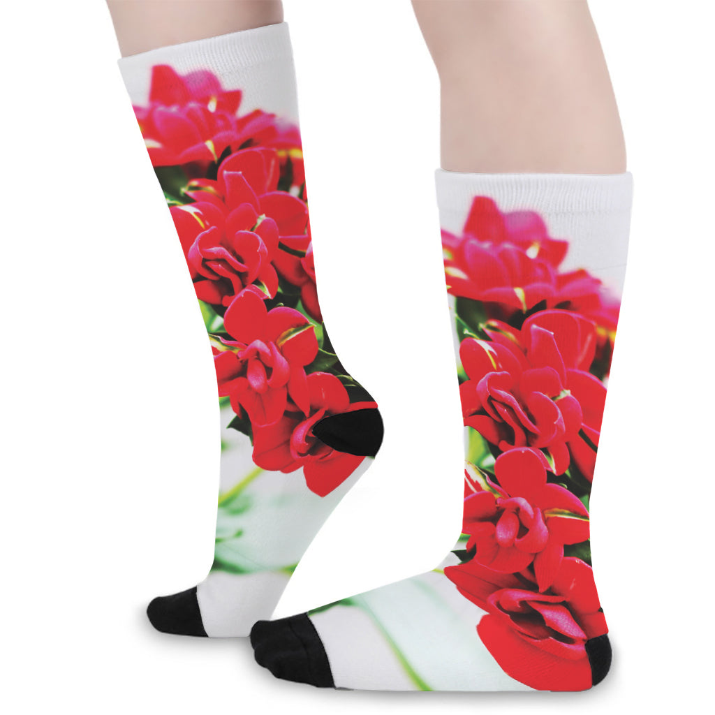 Bouvardia Plant Print Long Socks