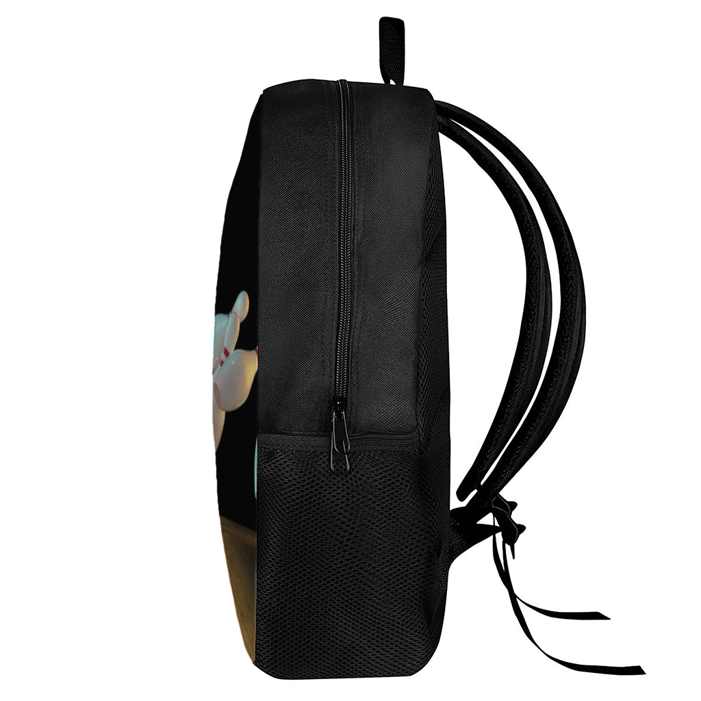Bowling Strike Print 17 Inch Backpack