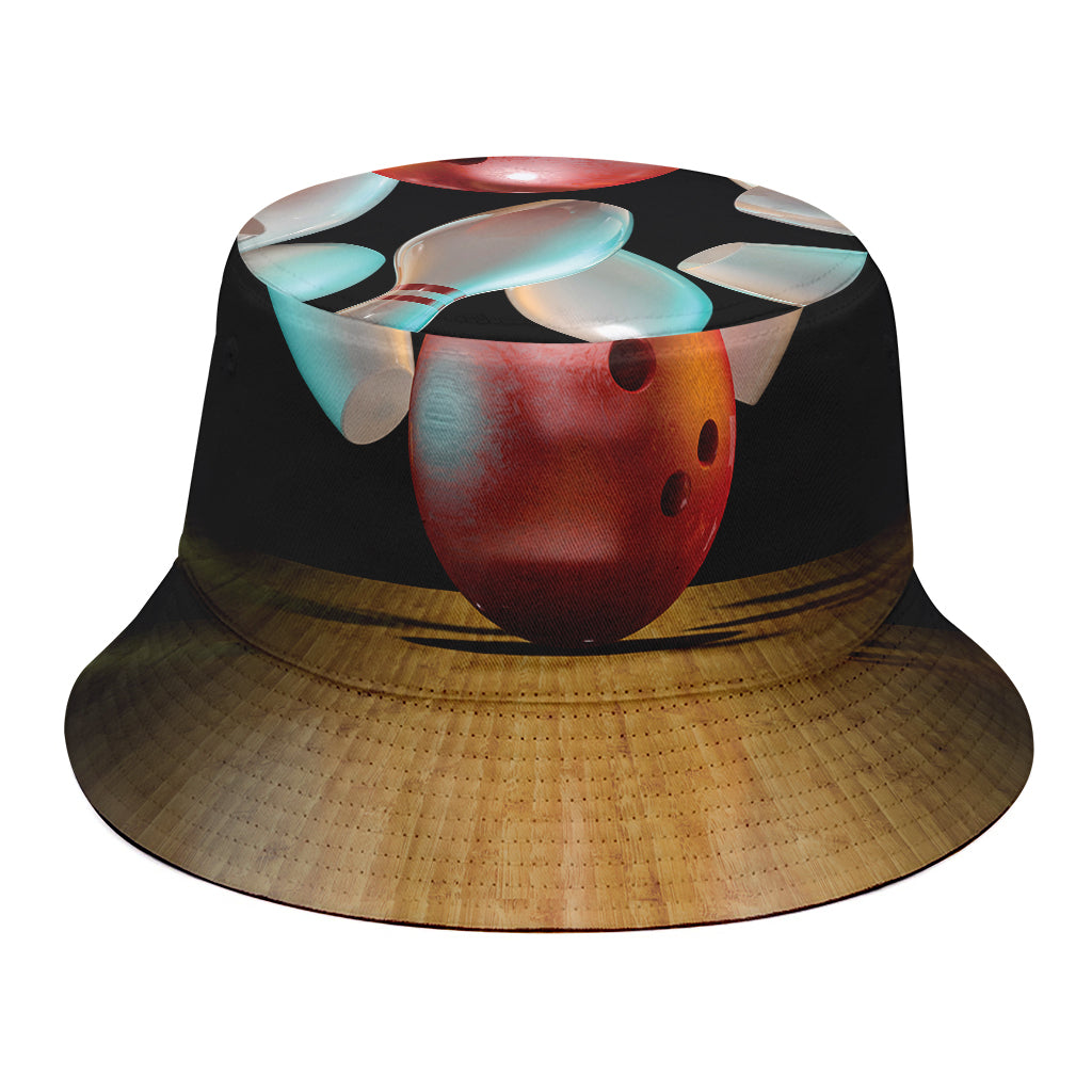 Bowling Strike Print Bucket Hat