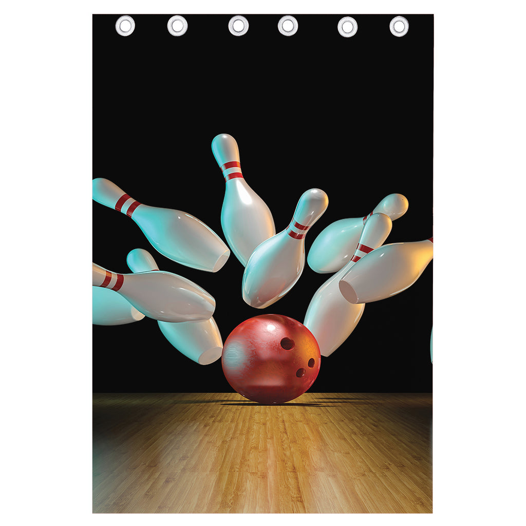 Bowling Strike Print Curtain