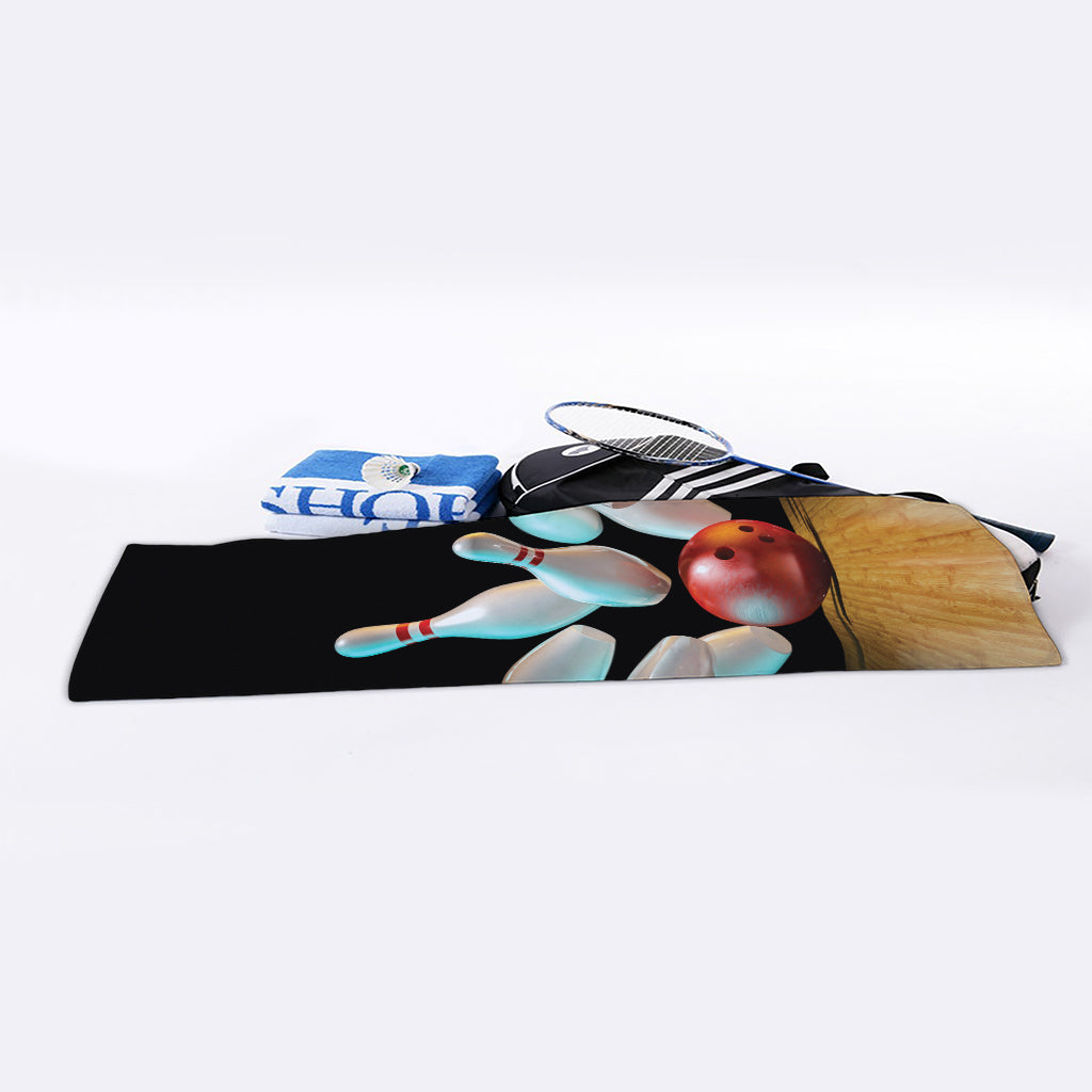 Bowling Strike Print Sports Towel