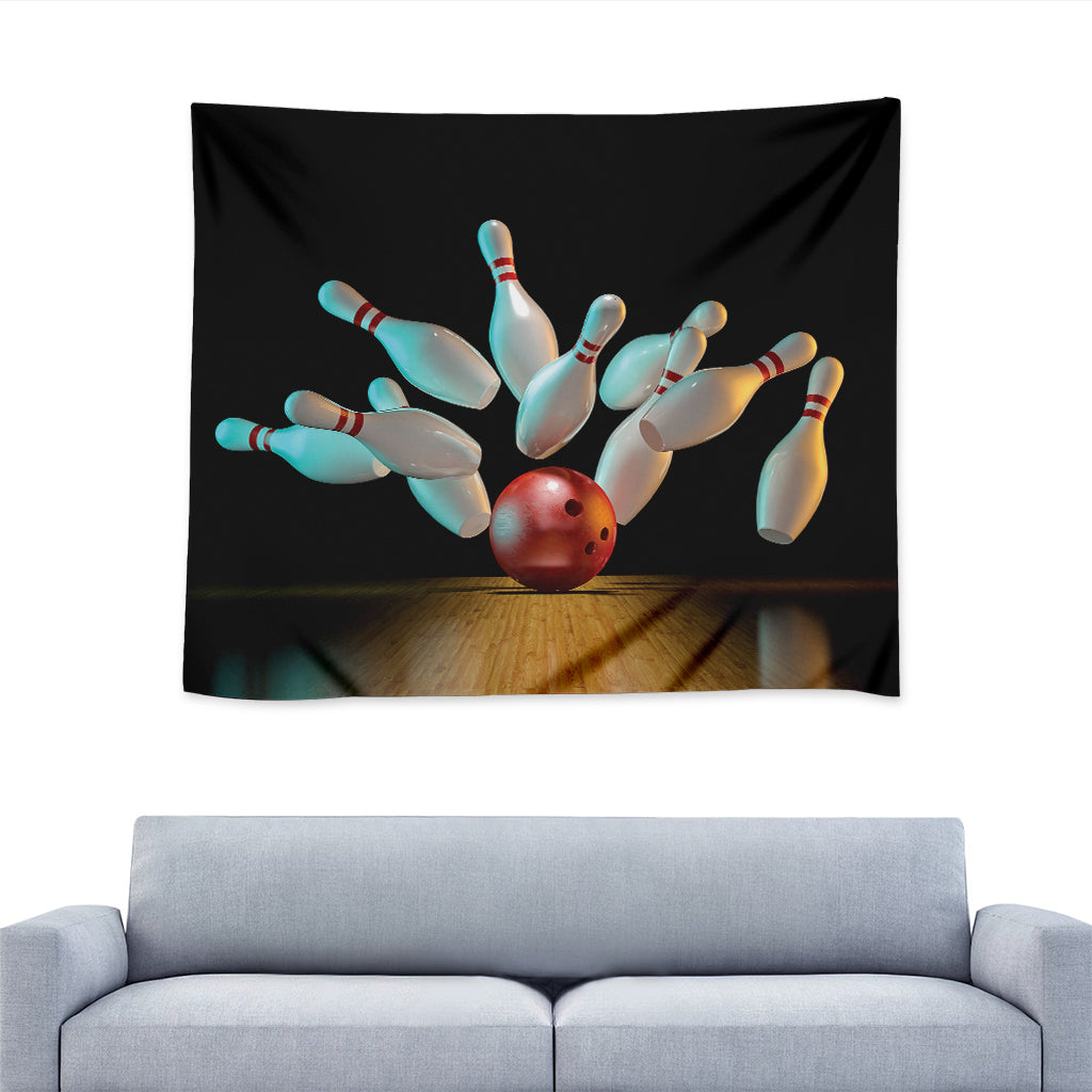 Bowling Strike Print Tapestry