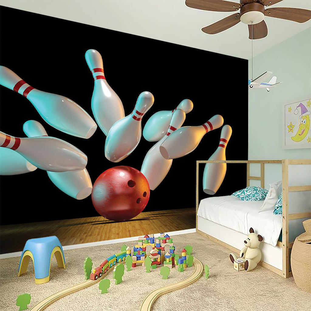Bowling Strike Print Wall Sticker
