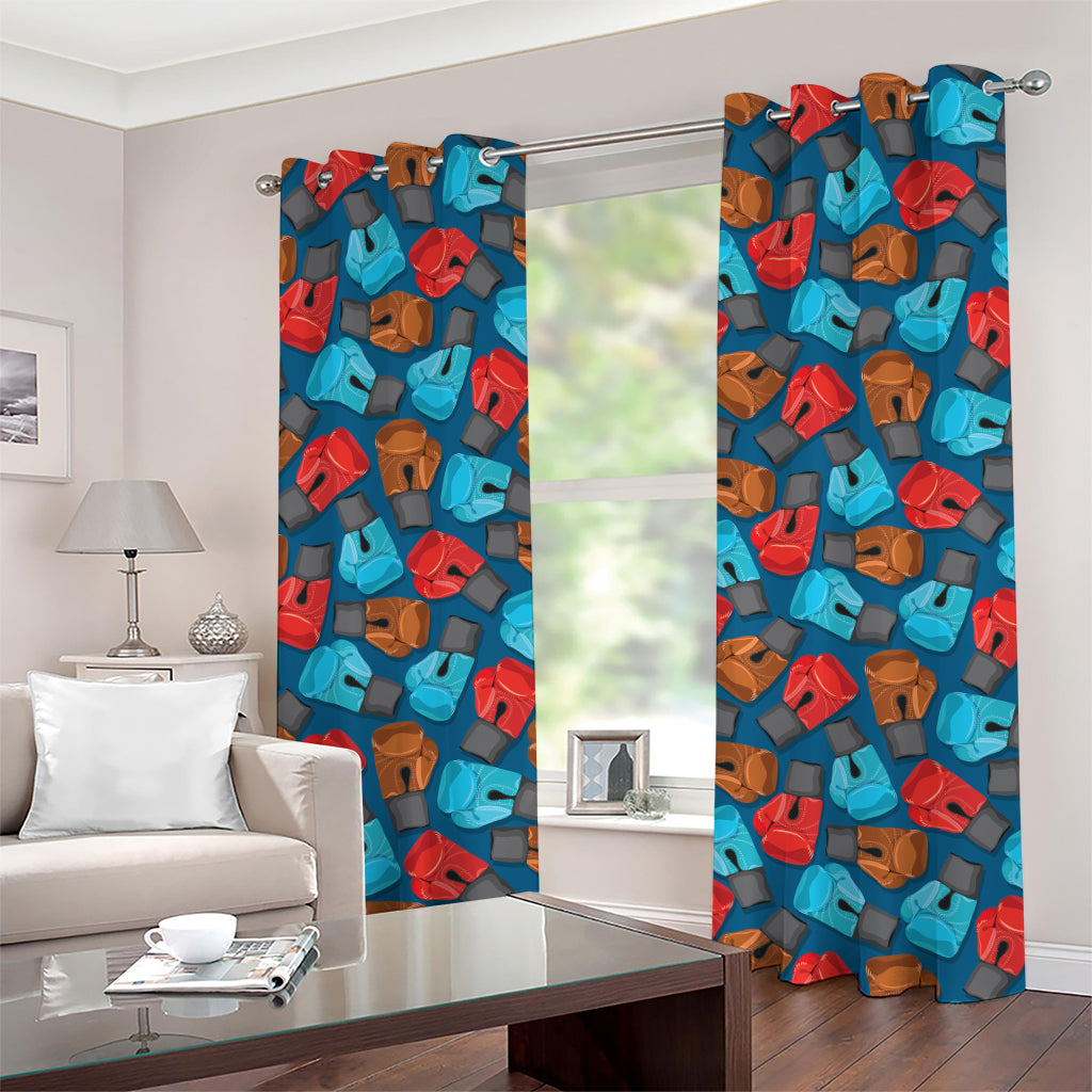 Boxing Gloves Pattern Print Grommet Curtains