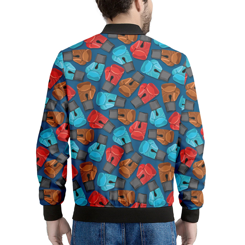 Boxing Gloves Pattern Print Men's Bomber Jacket