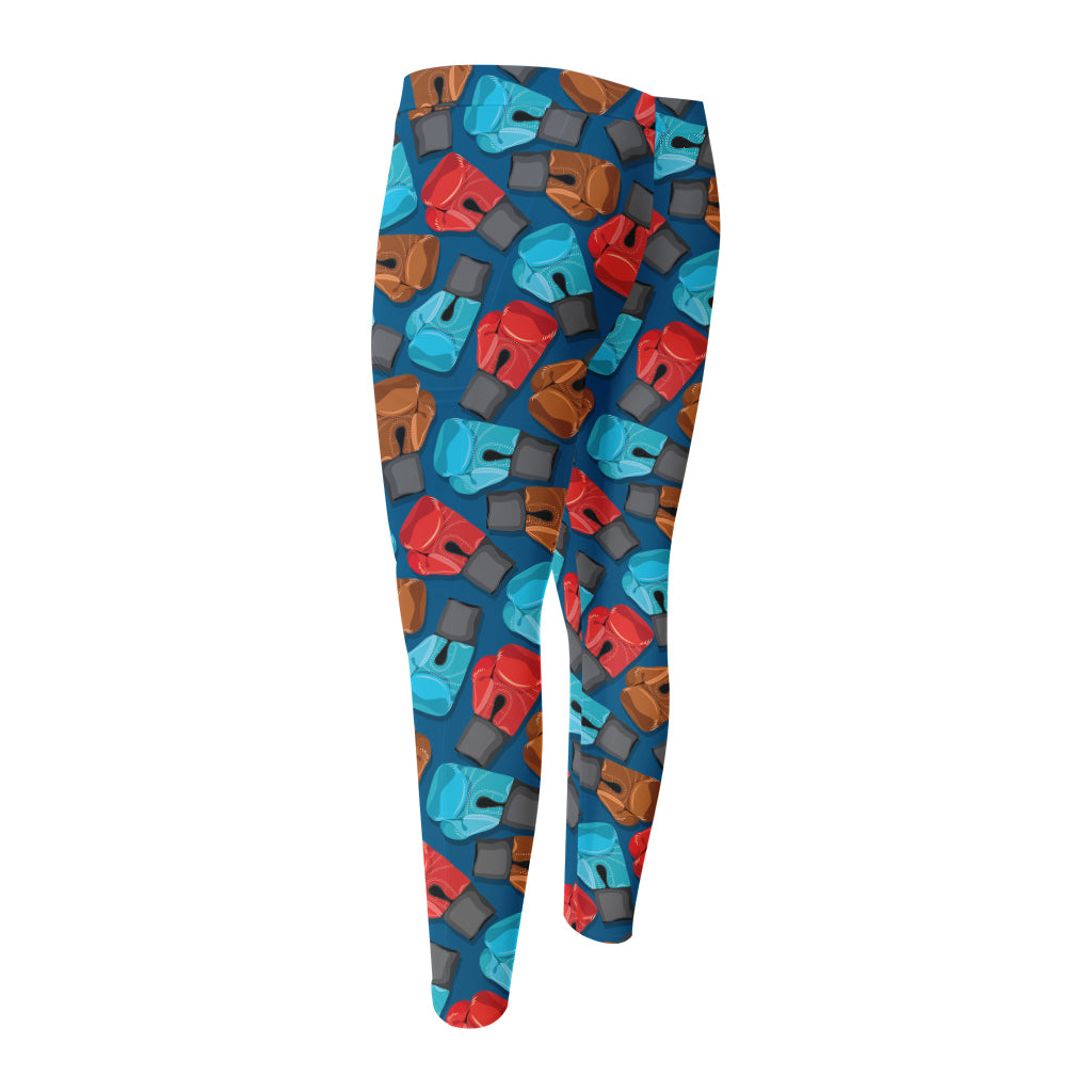 Boxing Gloves Pattern Print Men's Compression Pants