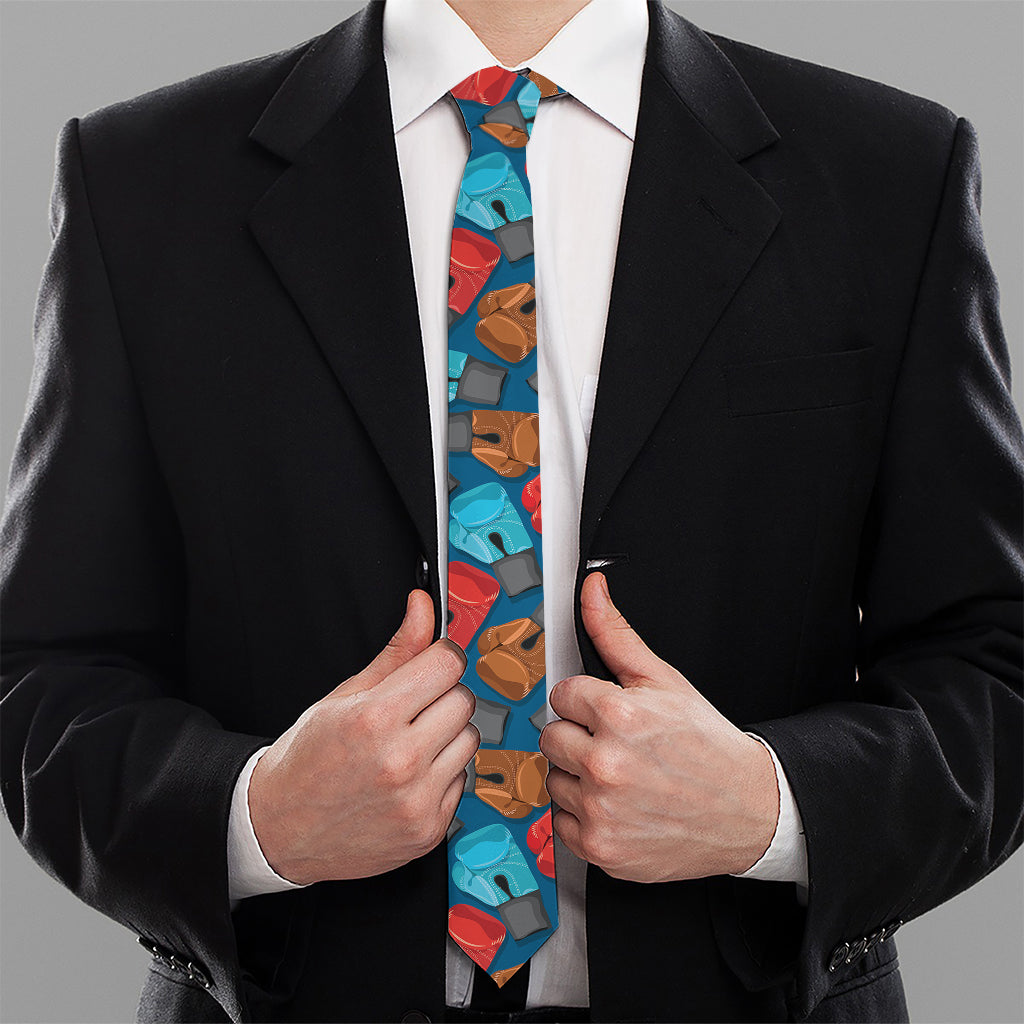 Boxing Gloves Pattern Print Necktie