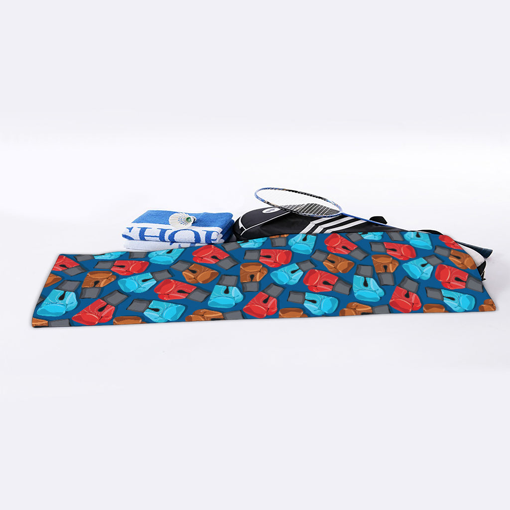 Boxing Gloves Pattern Print Sports Towel