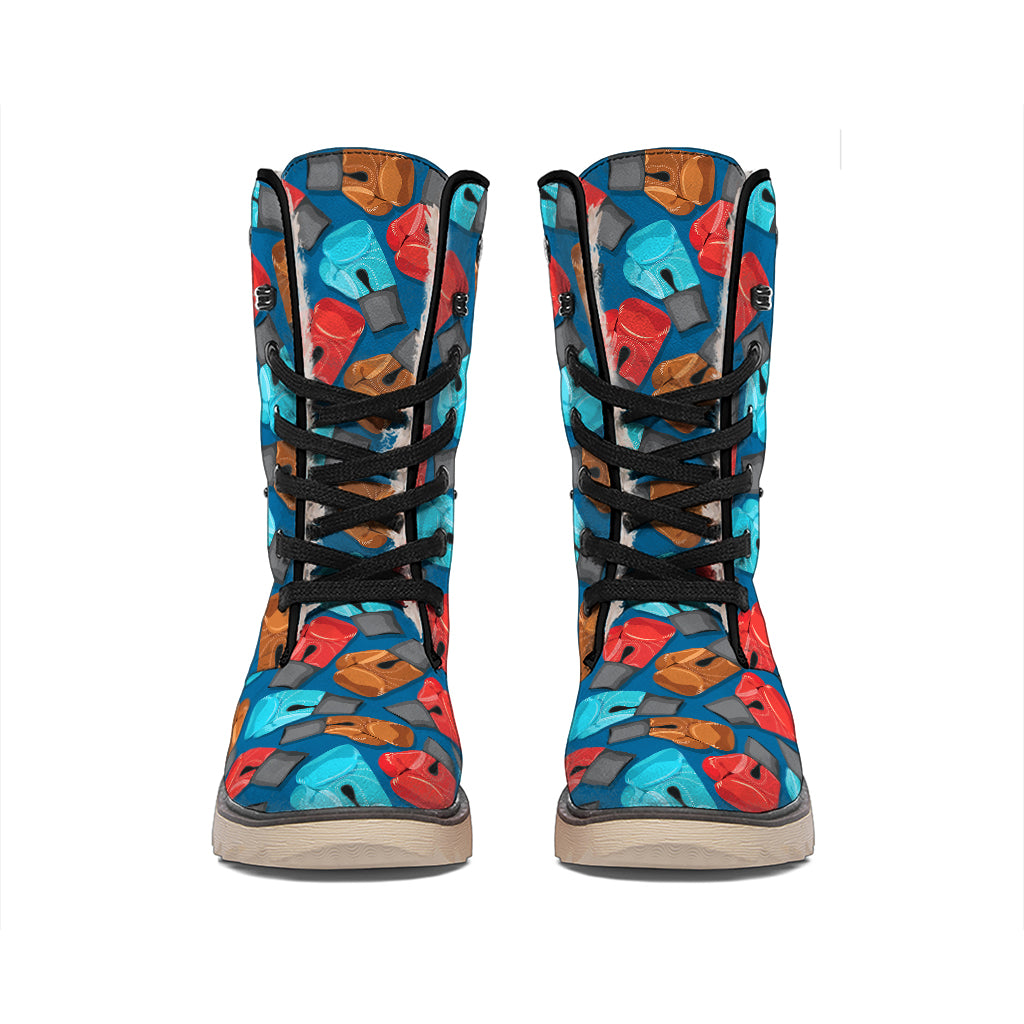 Boxing Gloves Pattern Print Winter Boots