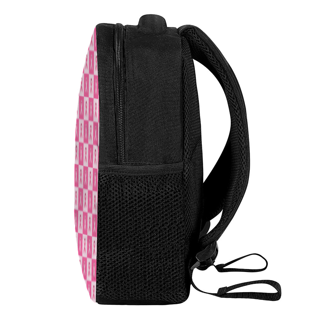 Breast Cancer Awareness Pattern Print Casual Backpack