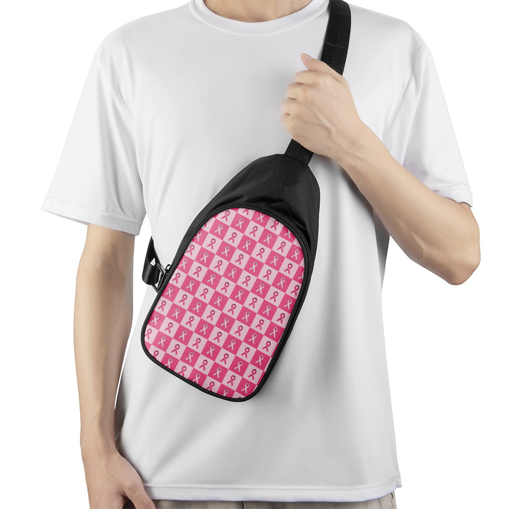 Breast Cancer Awareness Pattern Print Chest Bag