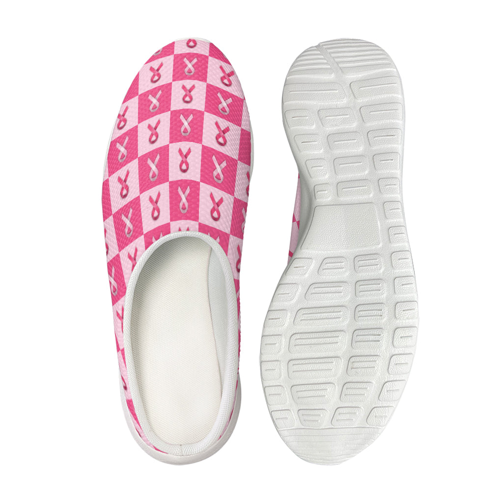 Breast Cancer Awareness Pattern Print Mesh Casual Shoes