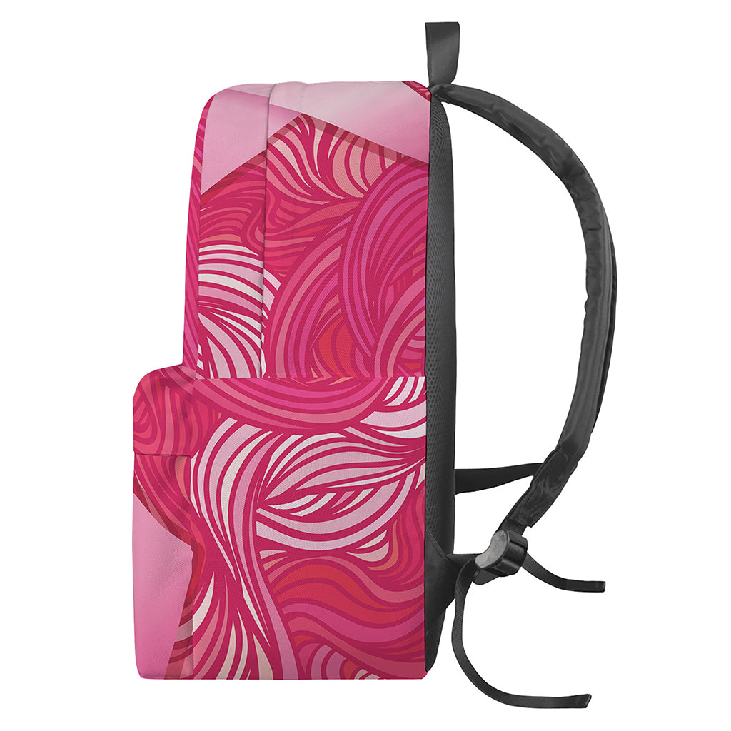 Breast Cancer Awareness Ribbon Print Backpack