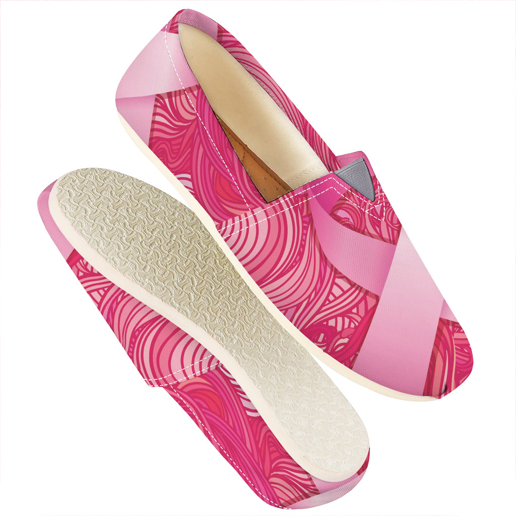 Breast Cancer Awareness Ribbon Print Casual Shoes
