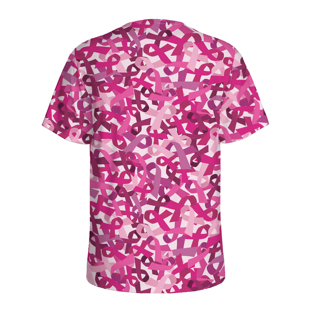 Breast Cancer Awareness Symbol Print Men's Sports T-Shirt