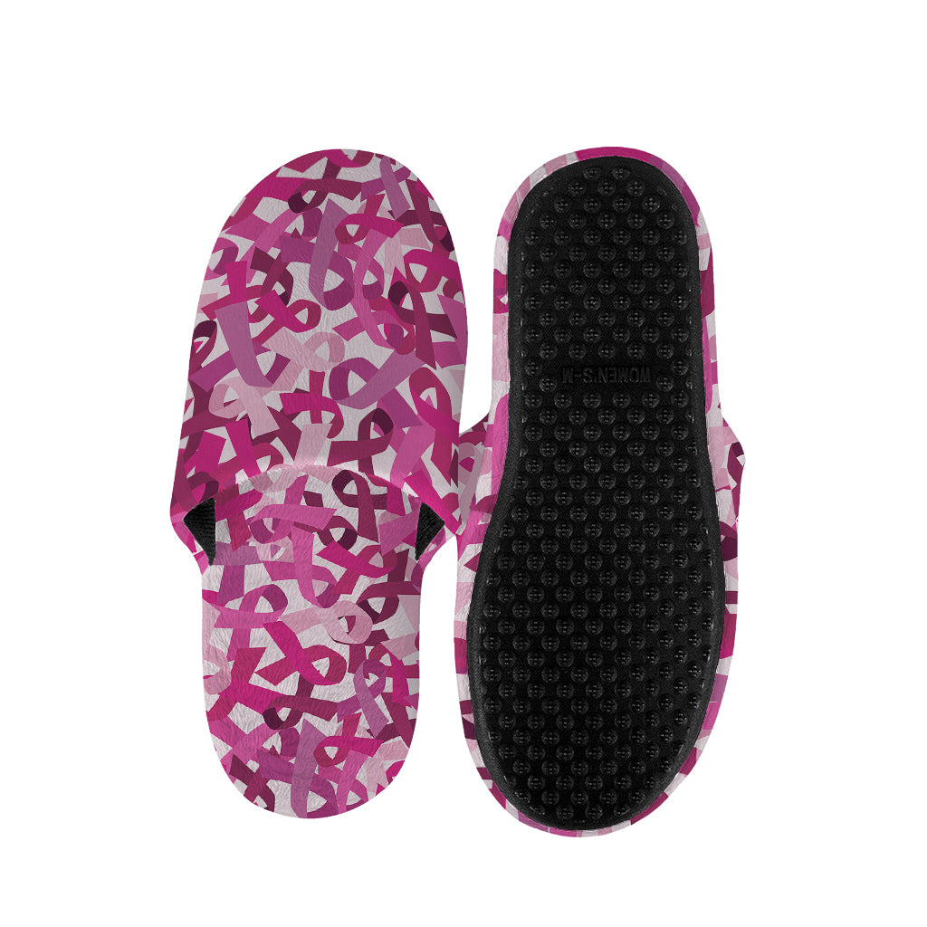 Breast Cancer Awareness Symbol Print Slippers