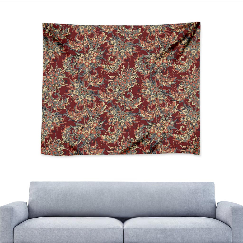 Brick Floral Bohemian Pattern Print Tapestry