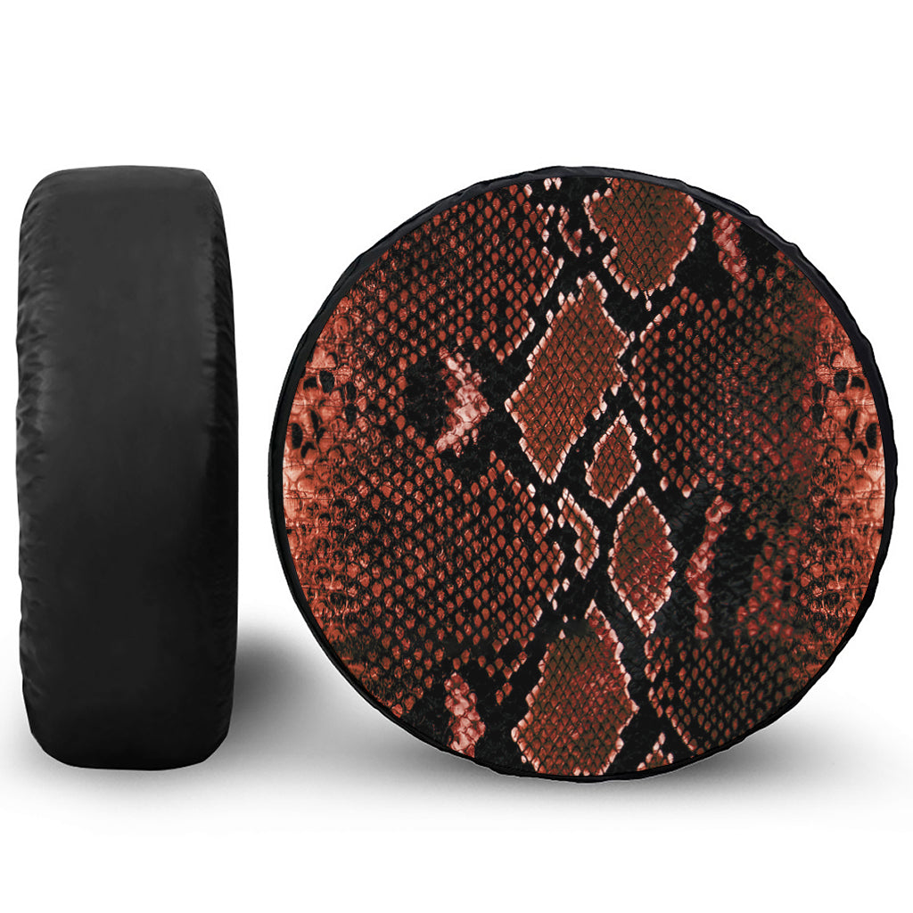 Brick Red Python Snakeskin Print Tire Cover