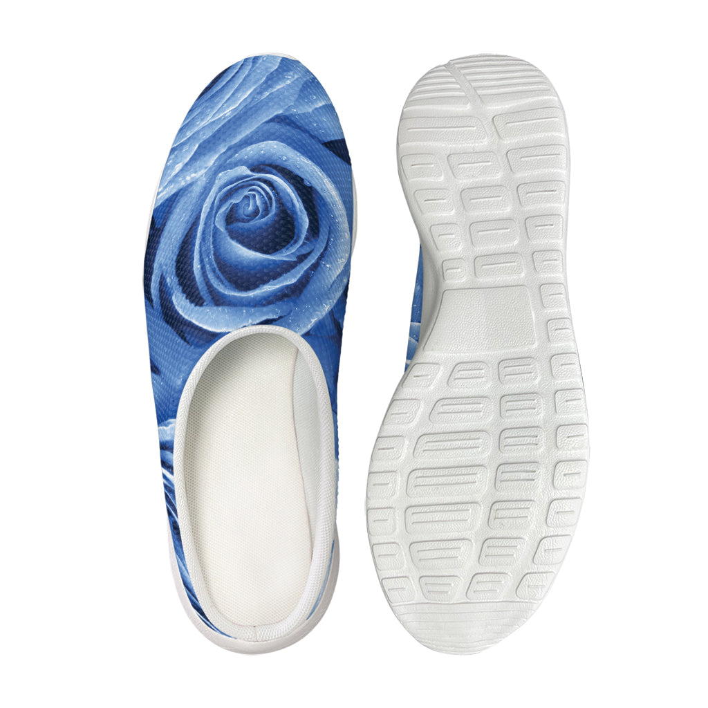 Bright Blue Rose Print Mesh Casual Shoes