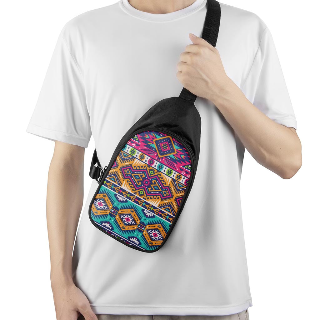Bright Colors Aztec Pattern Print Chest Bag