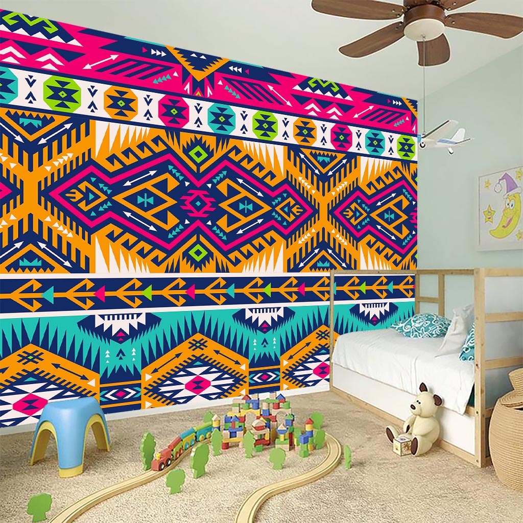 Bright Colors Aztec Pattern Print Wall Sticker