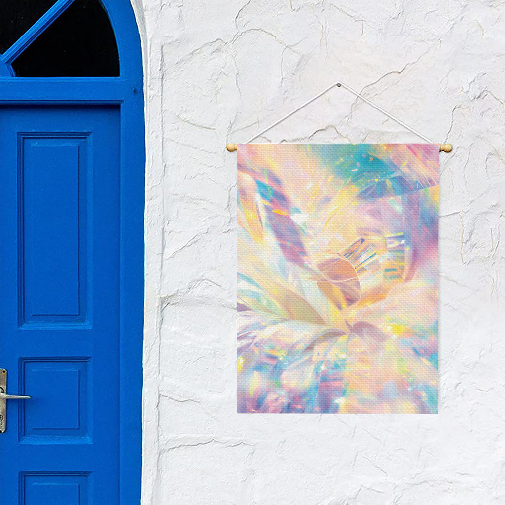 Bright Holographic Print Garden Flag