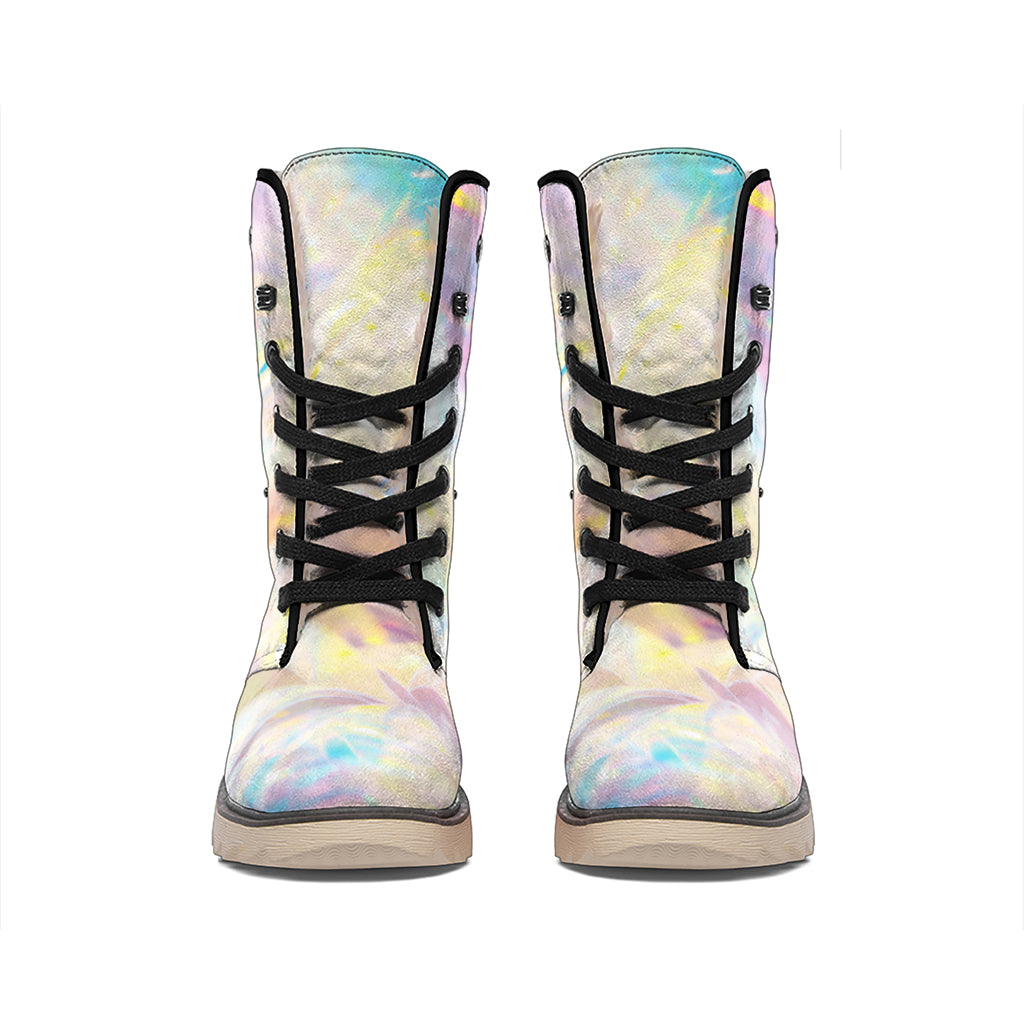 Bright Holographic Print Winter Boots