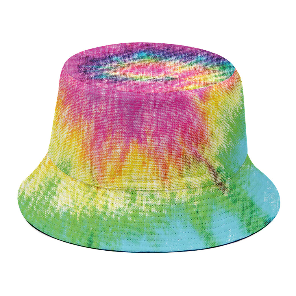 Bright Spiral Tie Dye Print Bucket Hat